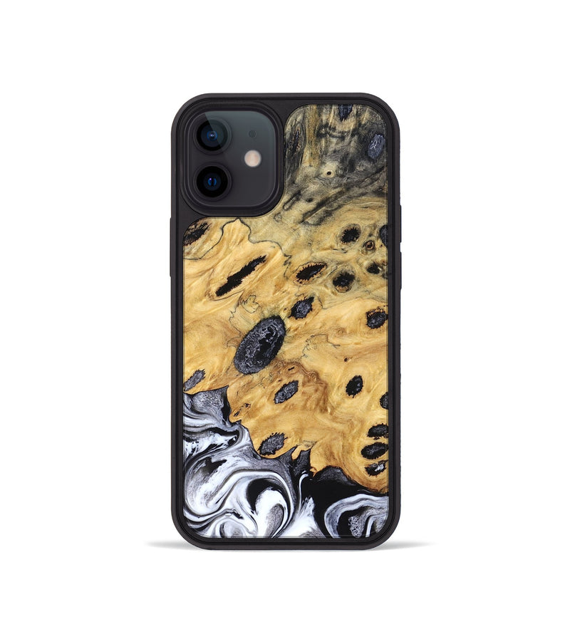 iPhone 12 mini Wood Phone Case - Lucinda (Black & White, 827605)