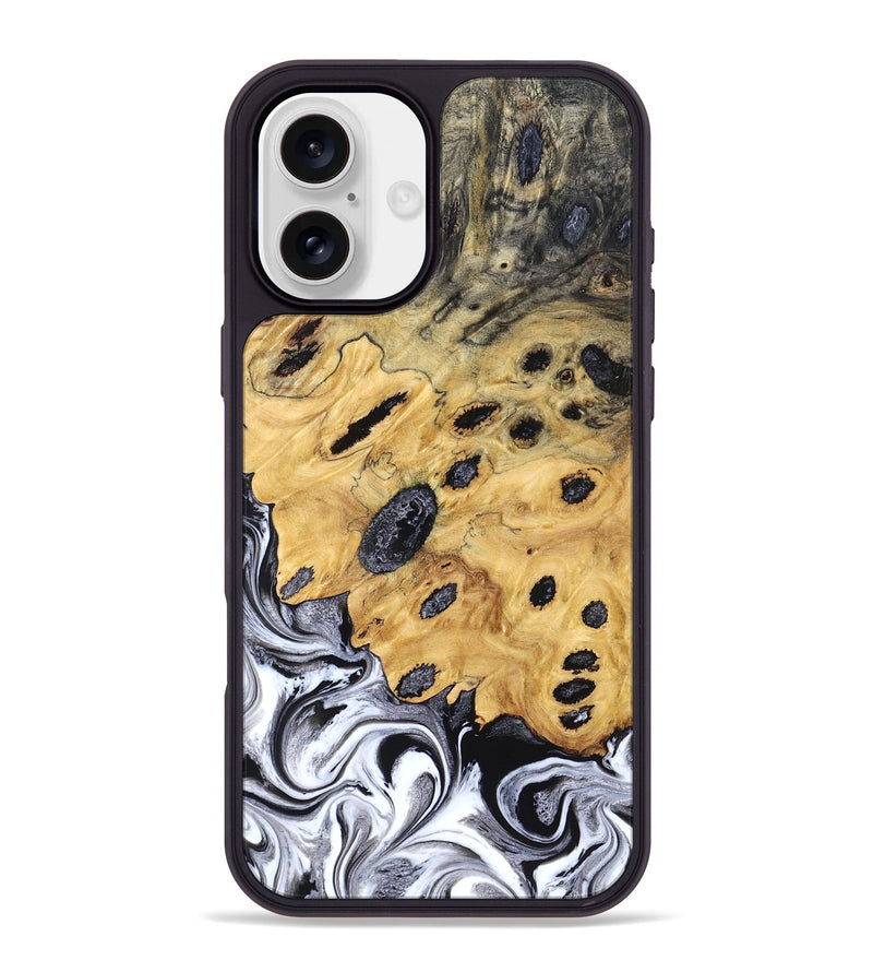 iPhone 16 Plus Wood Phone Case - Lucinda (Black & White, 827605)