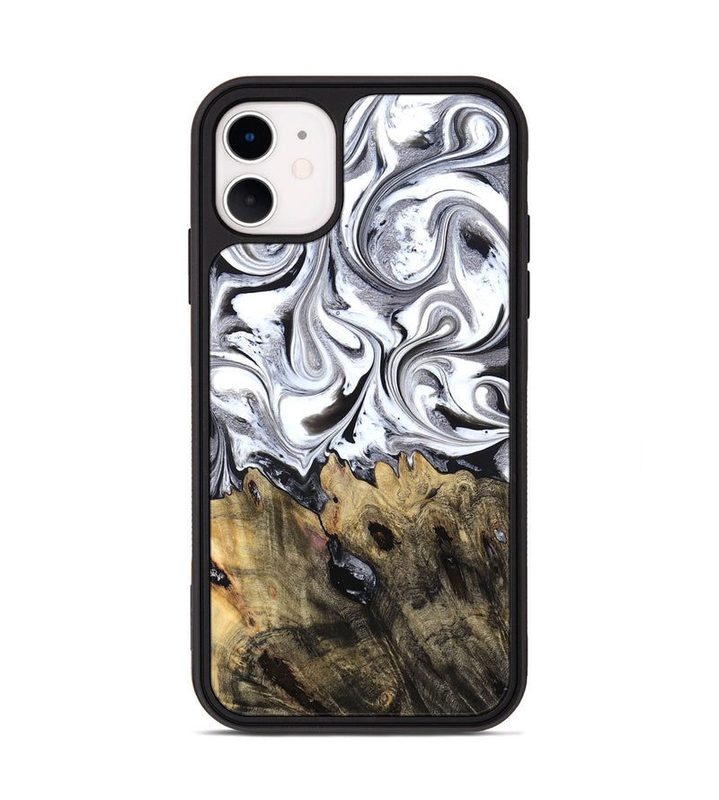 iPhone 11 Wood Phone Case - West (Black & White, 827606)