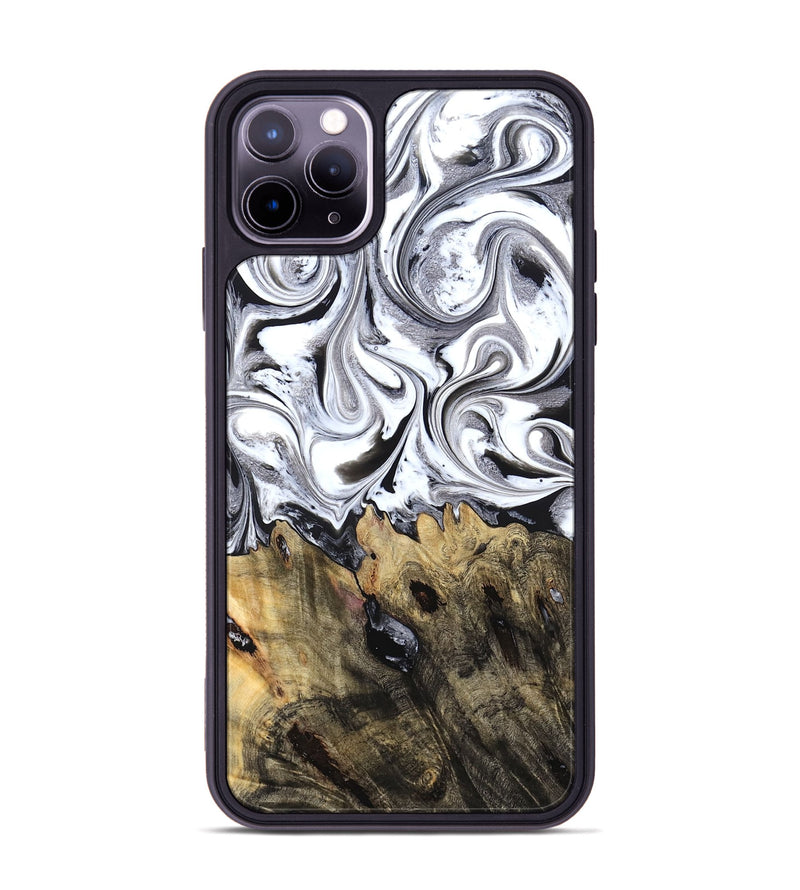 iPhone 11 Pro Max Wood Phone Case - West (Black & White, 827606)