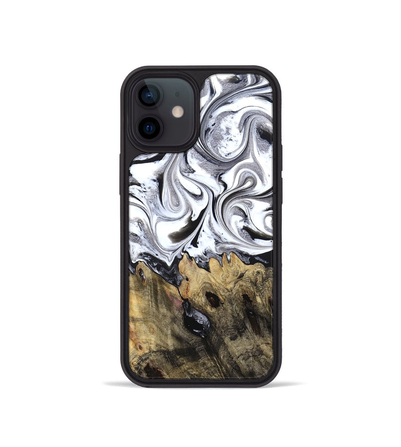 iPhone 12 mini Wood Phone Case - West (Black & White, 827606)