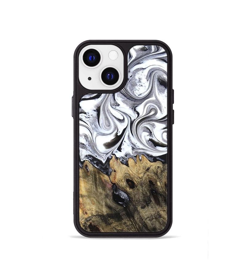 iPhone 13 mini Wood Phone Case - West (Black & White, 827606)
