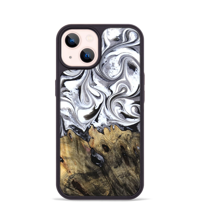 iPhone 14 Wood Phone Case - West (Black & White, 827606)