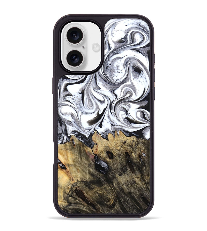 iPhone 16 Plus Wood Phone Case - West (Black & White, 827606)