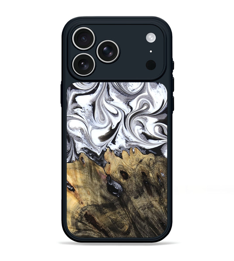 iPhone 17 Pro Max Wood Phone Case - West (Black & White, 827606)