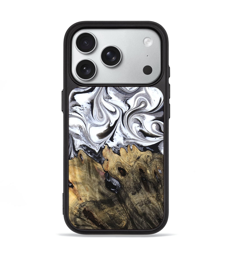 iPhone 18 Pro Wood Phone Case - West (Black & White, 827606)