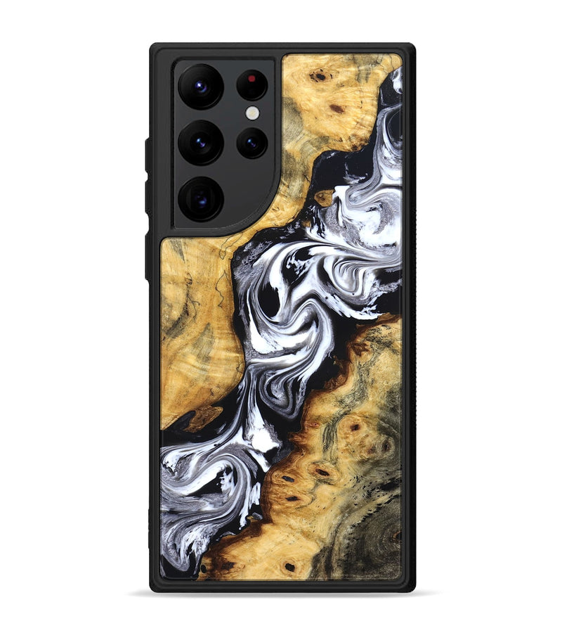 Galaxy S22 Ultra Wood Phone Case - Birdie (Black & White, 827607)