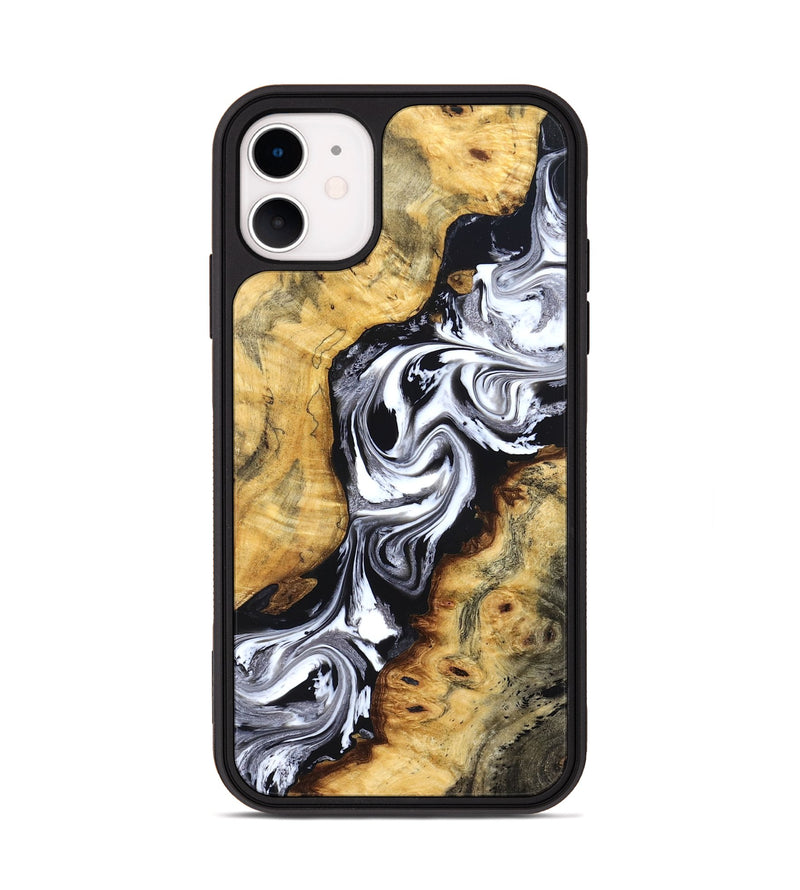 iPhone 11 Wood Phone Case - Birdie (Black & White, 827607)