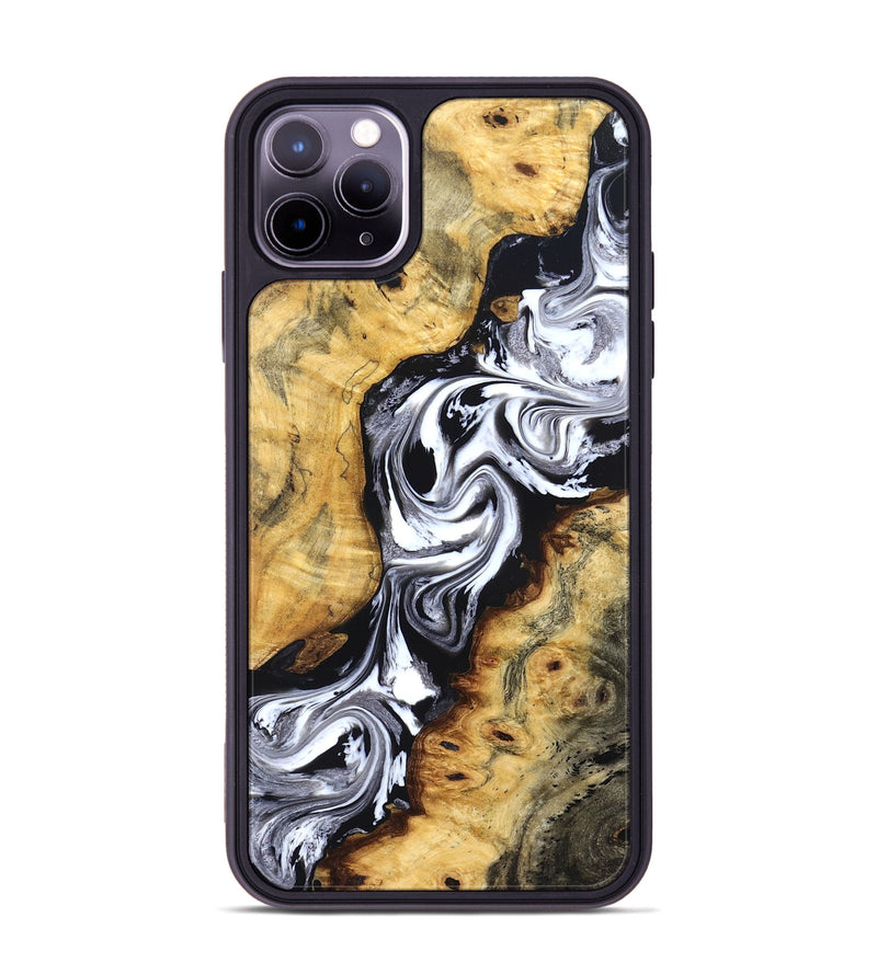 iPhone 11 Pro Max Wood Phone Case - Birdie (Black & White, 827607)
