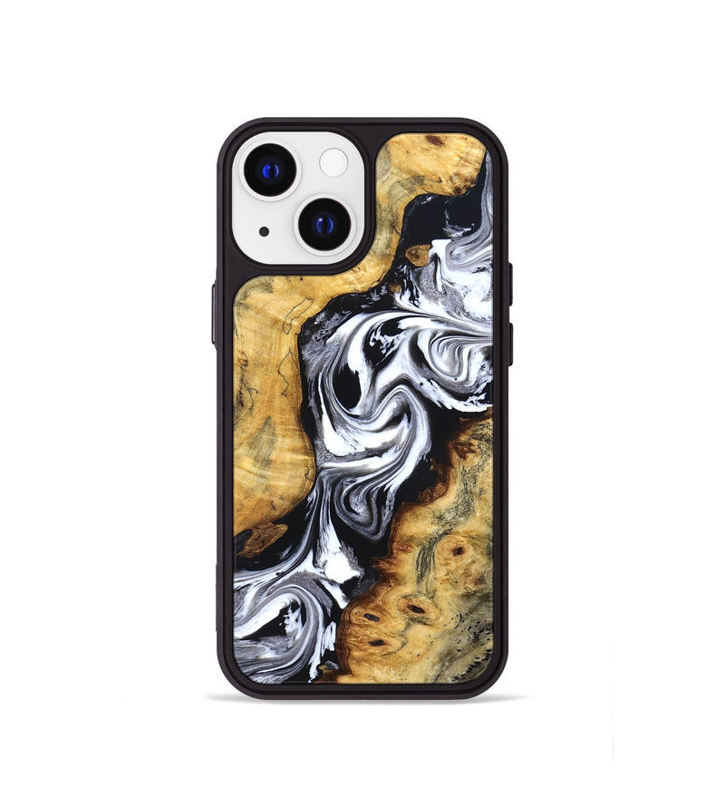 iPhone 13 mini Wood Phone Case - Birdie (Black & White, 827607)