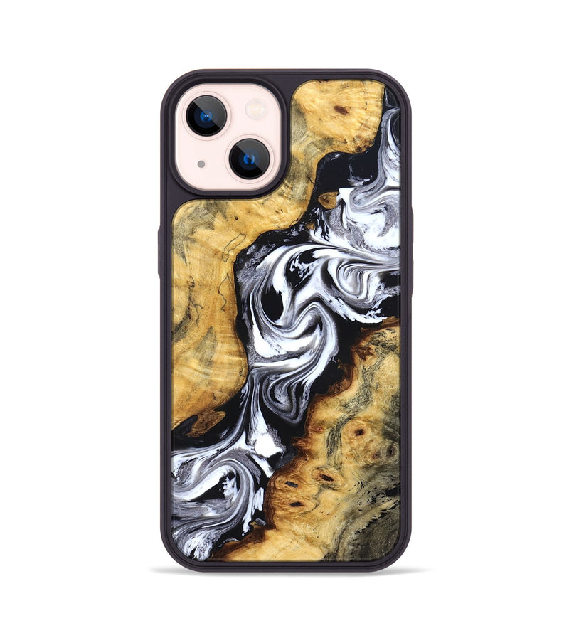 iPhone 14 Wood Phone Case - Birdie (Black & White, 827607)