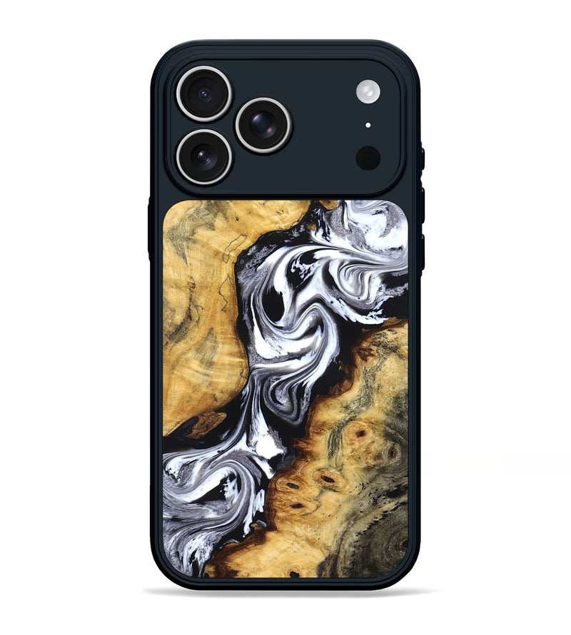 iPhone 17 Pro Max Wood Phone Case - Birdie (Black & White, 827607)