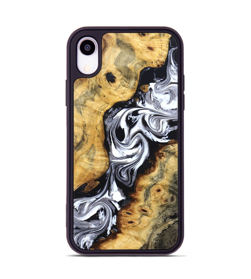 iPhone Xr Wood Phone Case - Birdie (Black & White, 827607)