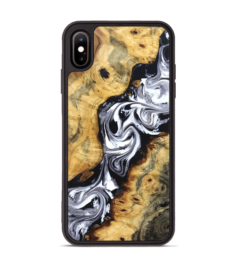 iPhone Xs Max Wood Phone Case - Birdie (Black & White, 827607)