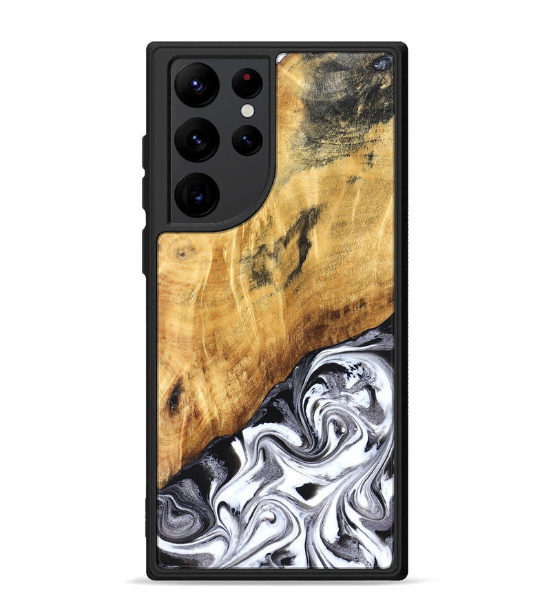 Galaxy S22 Ultra Wood Phone Case - Rishi (Black & White, 827608)