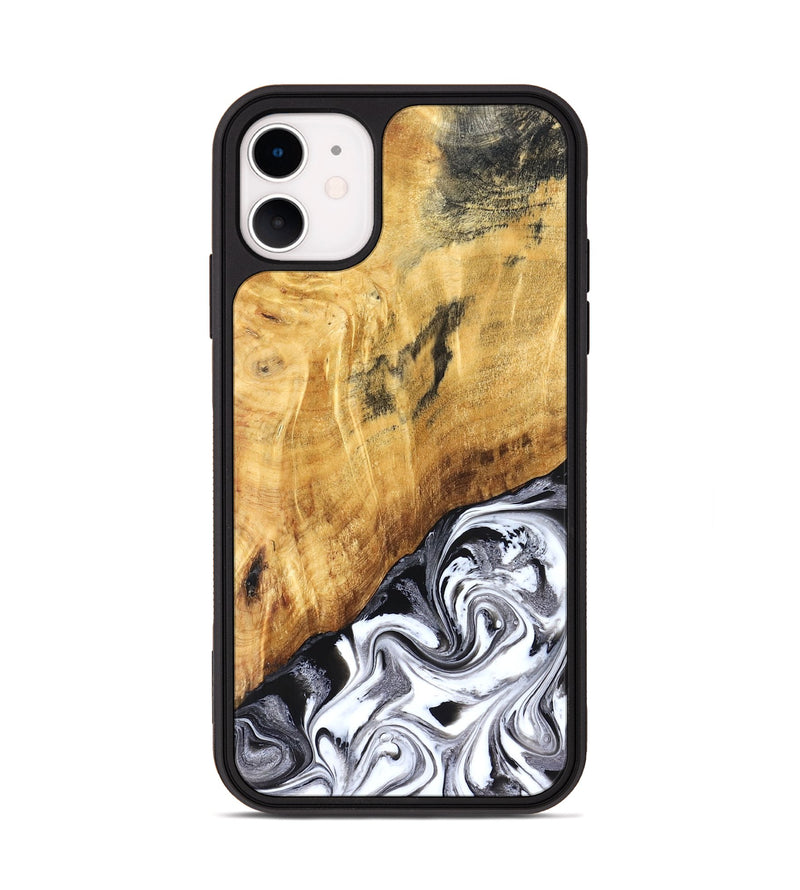 iPhone 11 Wood Phone Case - Rishi (Black & White, 827608)
