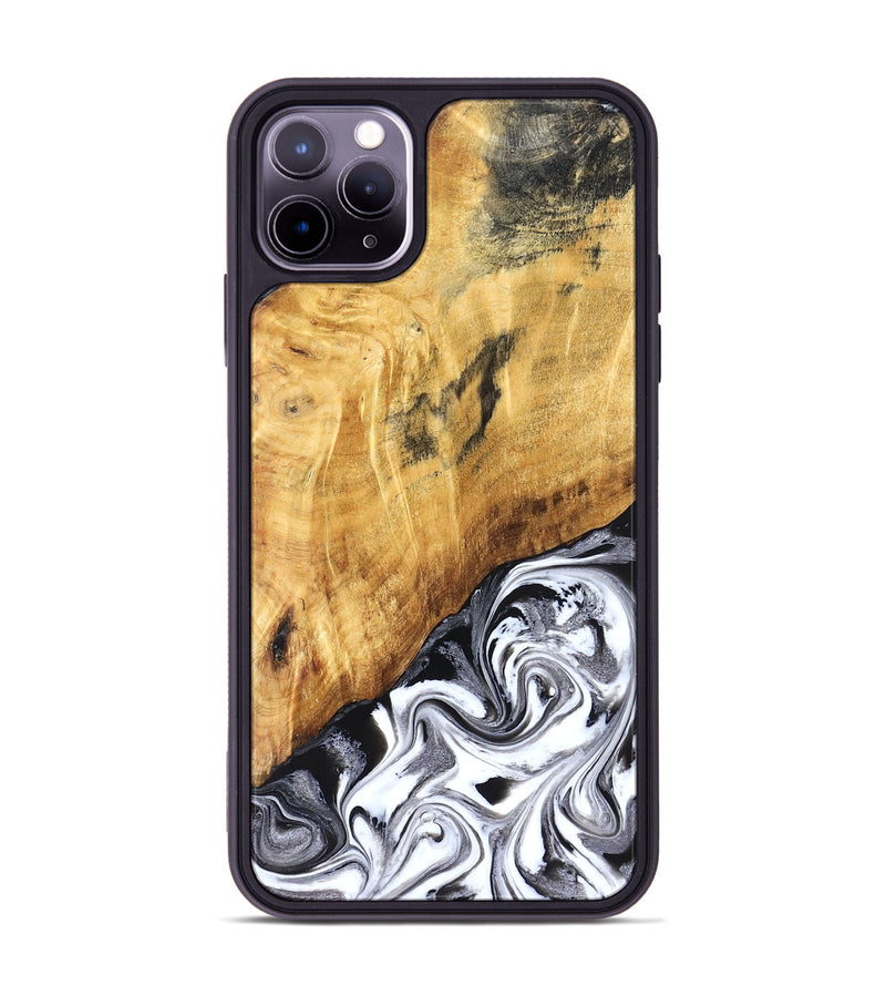 iPhone 11 Pro Max Wood Phone Case - Rishi (Black & White, 827608)