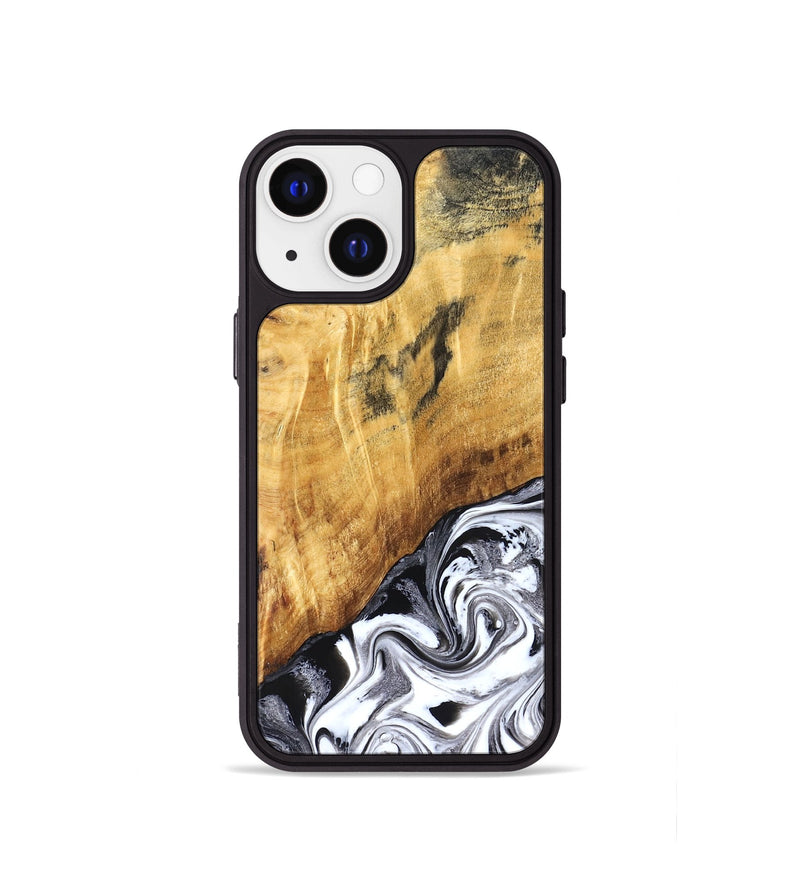 iPhone 13 mini Wood Phone Case - Rishi (Black & White, 827608)