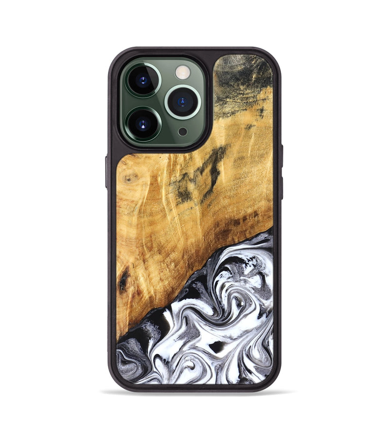iPhone 13 Pro Wood Phone Case - Rishi (Black & White, 827608)