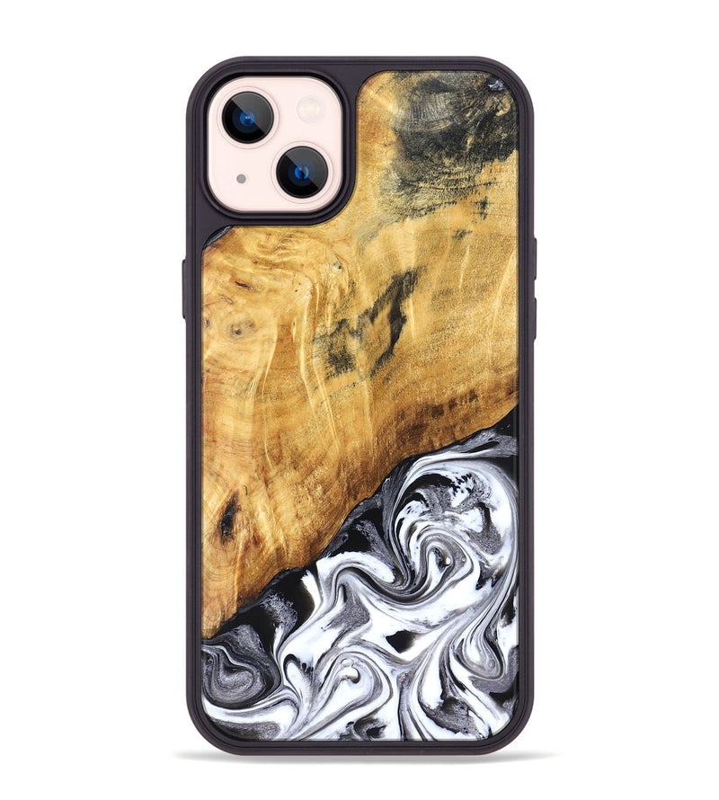 iPhone 14 Plus Wood Phone Case - Rishi (Black & White, 827608)