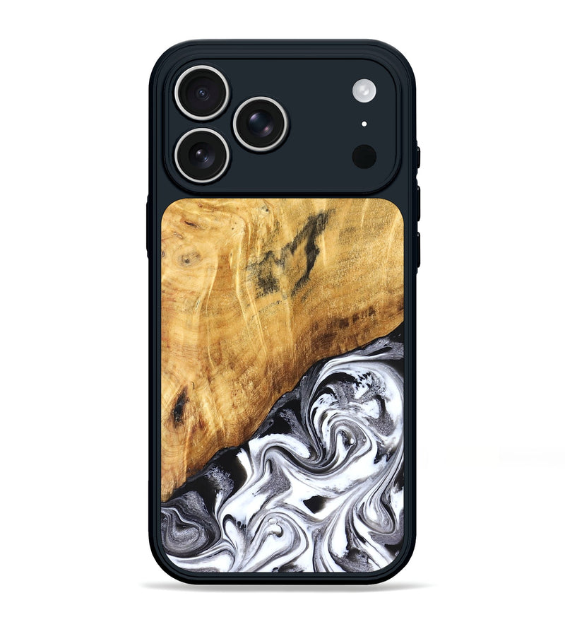 iPhone 17 Pro Max Wood Phone Case - Rishi (Black & White, 827608)