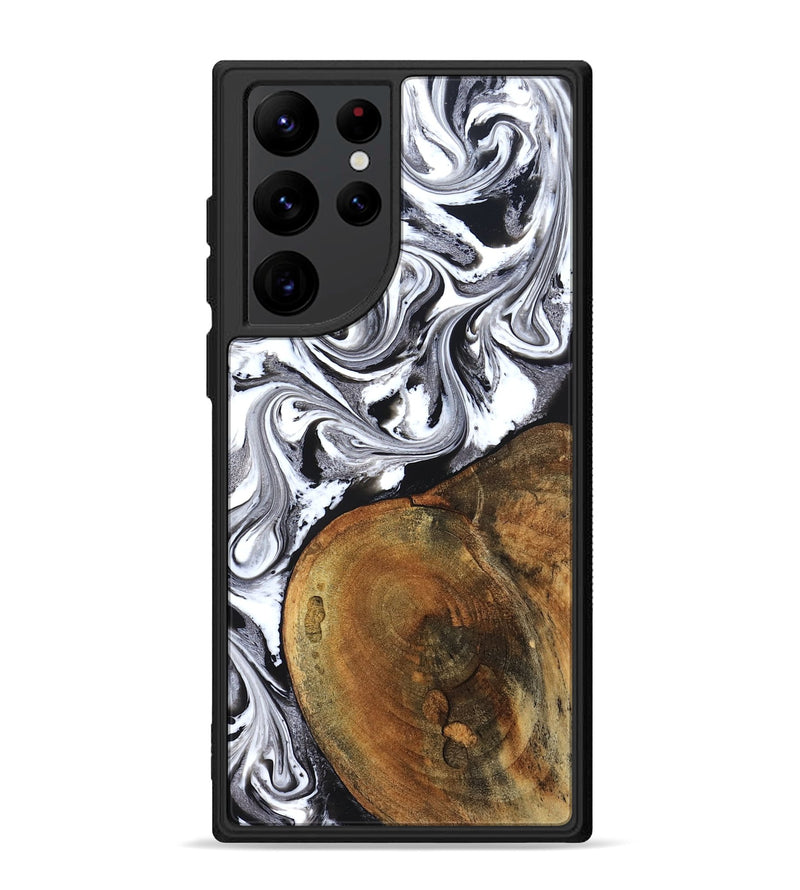 Galaxy S22 Ultra Wood Phone Case - Bess (Black & White, 827609)