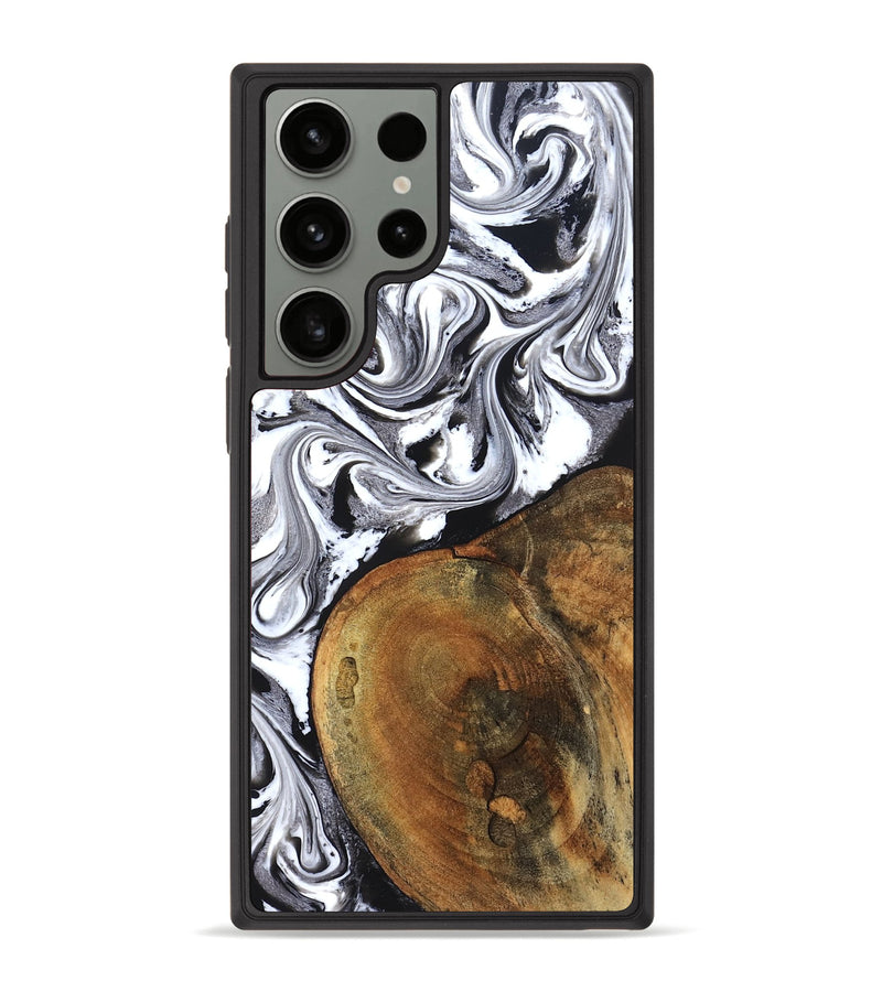 Galaxy S23 Ultra Wood Phone Case - Bess (Black & White, 827609)