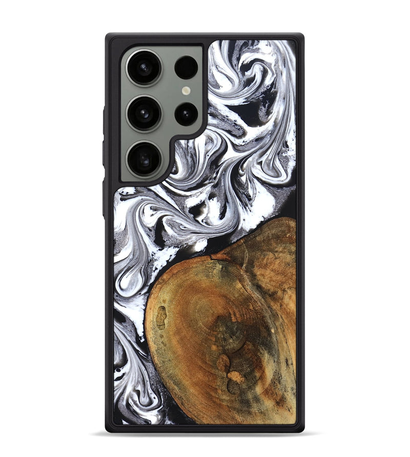 Galaxy S24 Ultra Wood Phone Case - Bess (Black & White, 827609)