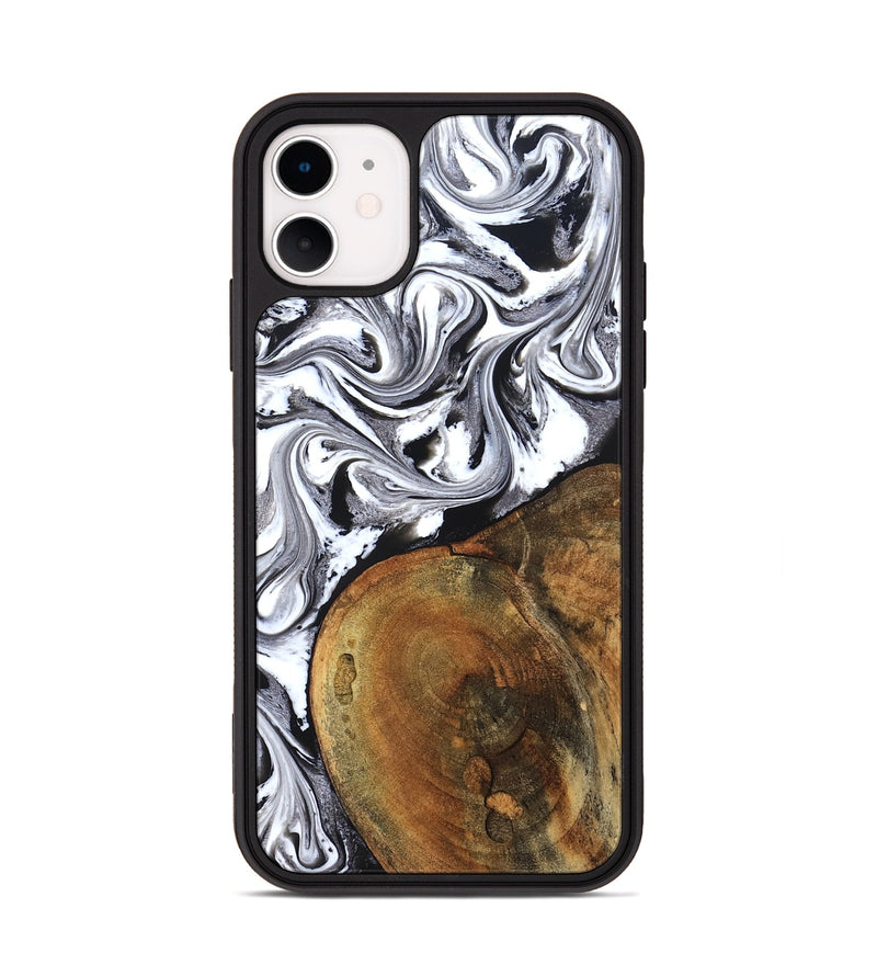 iPhone 11 Wood Phone Case - Bess (Black & White, 827609)