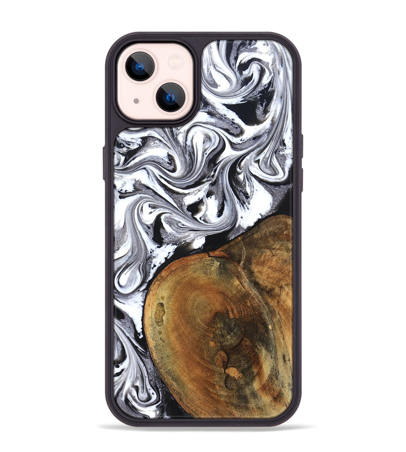 iPhone 14 Plus Wood Phone Case - Bess (Black & White, 827609)
