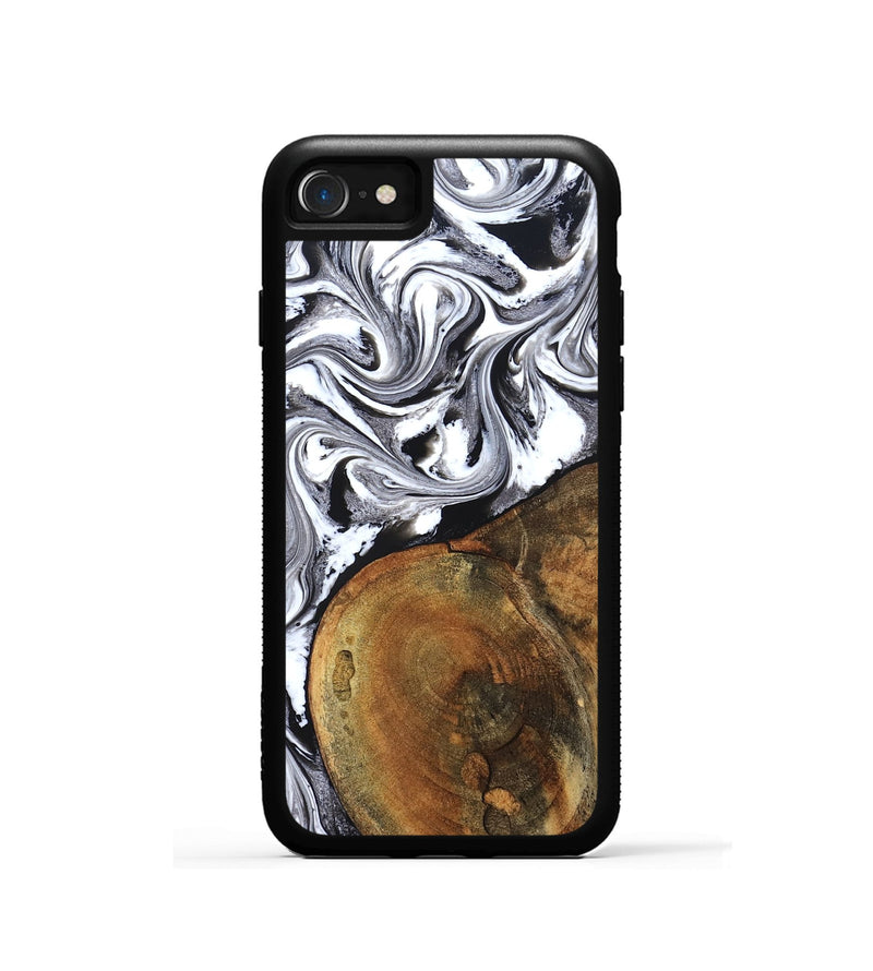 iPhone SE Wood Phone Case - Bess (Black & White, 827609)