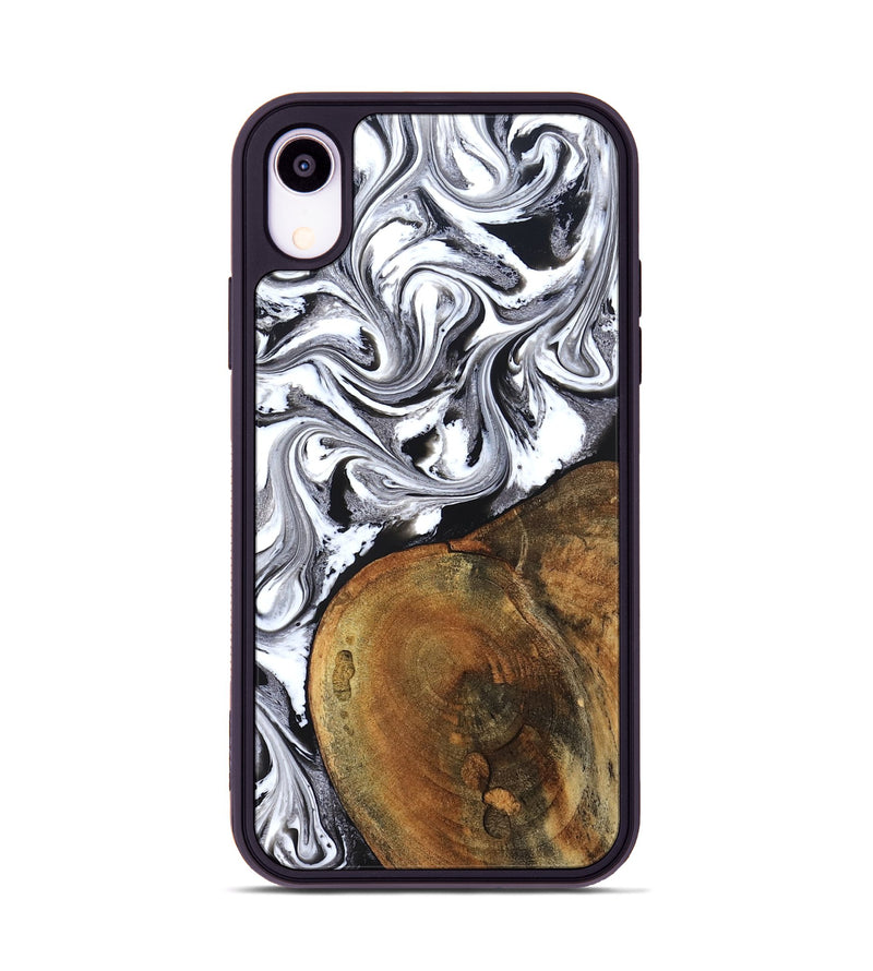 iPhone Xr Wood Phone Case - Bess (Black & White, 827609)