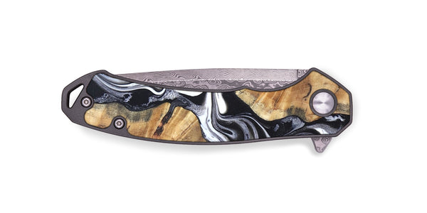 EDC Wood Pocket Knife - Zack (Black & White, 827610)