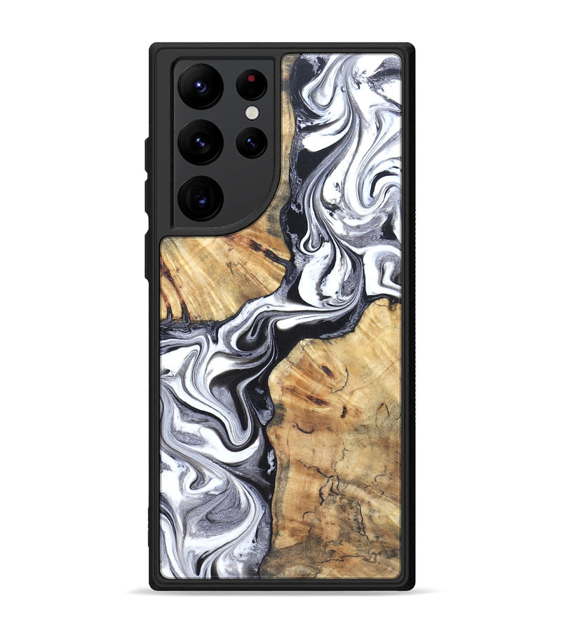 Galaxy S22 Ultra Wood Phone Case - Zack (Black & White, 827610)