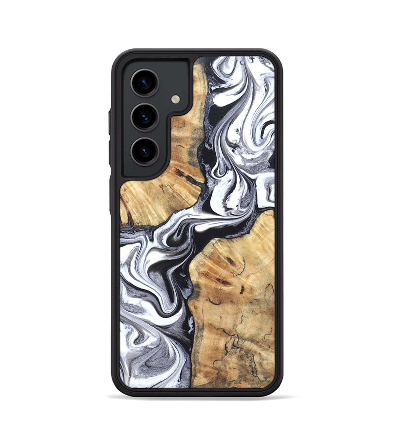 Galaxy S24 Wood Phone Case - Zack (Black & White, 827610)