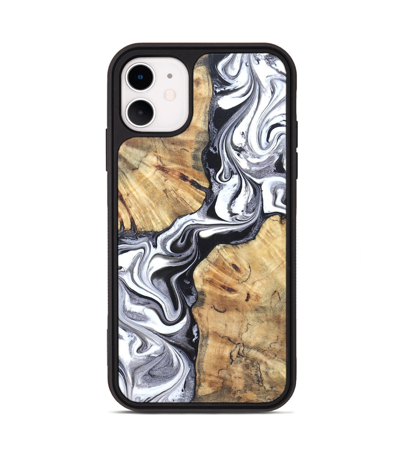 iPhone 11 Wood Phone Case - Zack (Black & White, 827610)
