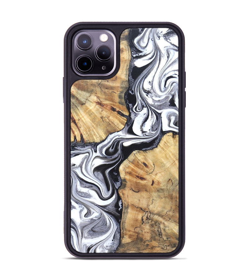 iPhone 11 Pro Max Wood Phone Case - Zack (Black & White, 827610)