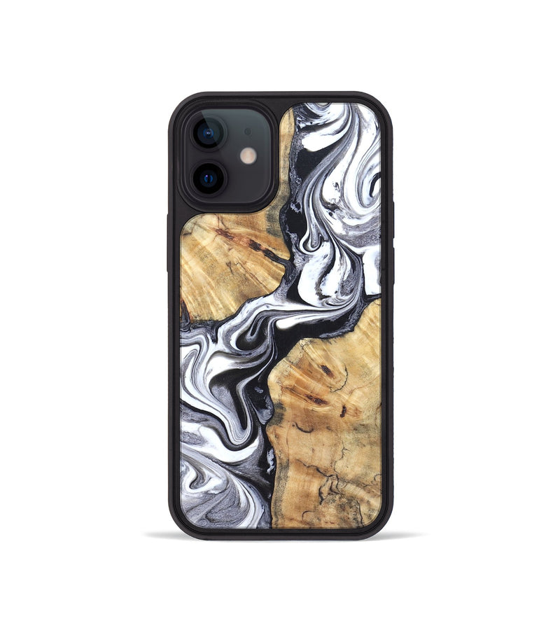 iPhone 12 mini Wood Phone Case - Zack (Black & White, 827610)