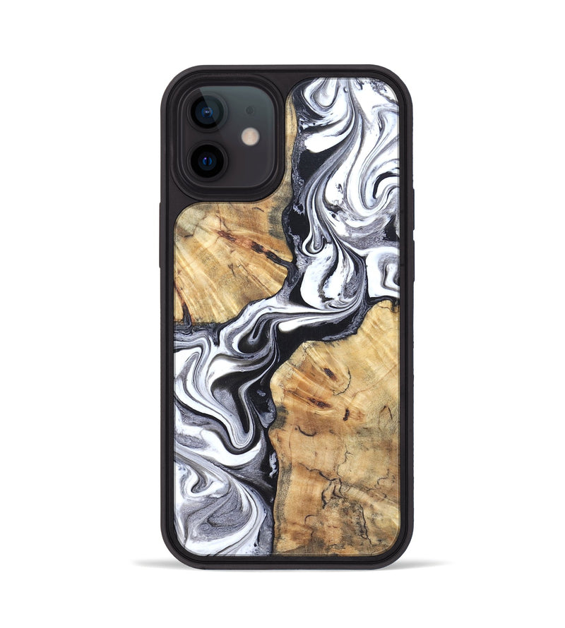 iPhone 12 Wood Phone Case - Zack (Black & White, 827610)