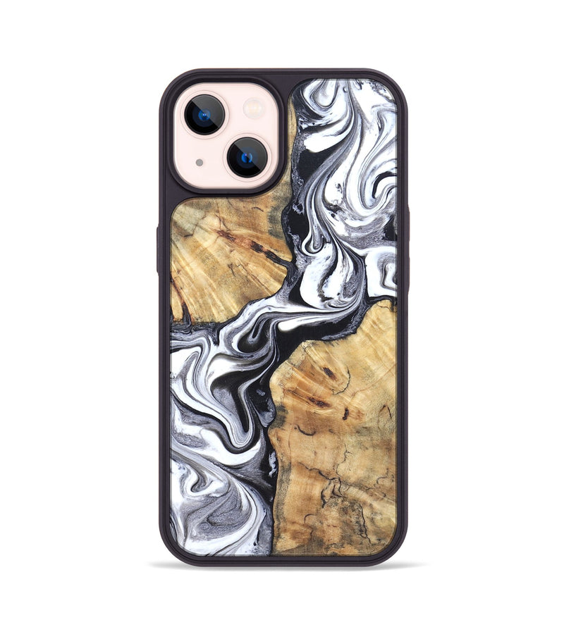 iPhone 14 Wood Phone Case - Zack (Black & White, 827610)