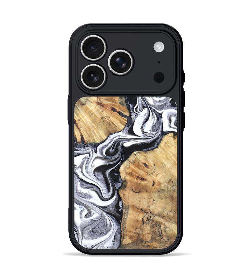 iPhone 17 Pro Wood Phone Case - Zack (Black & White, 827610)