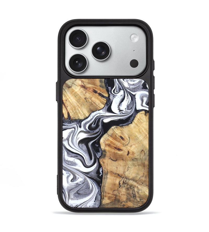 iPhone 18 Pro Wood Phone Case - Zack (Black & White, 827610)
