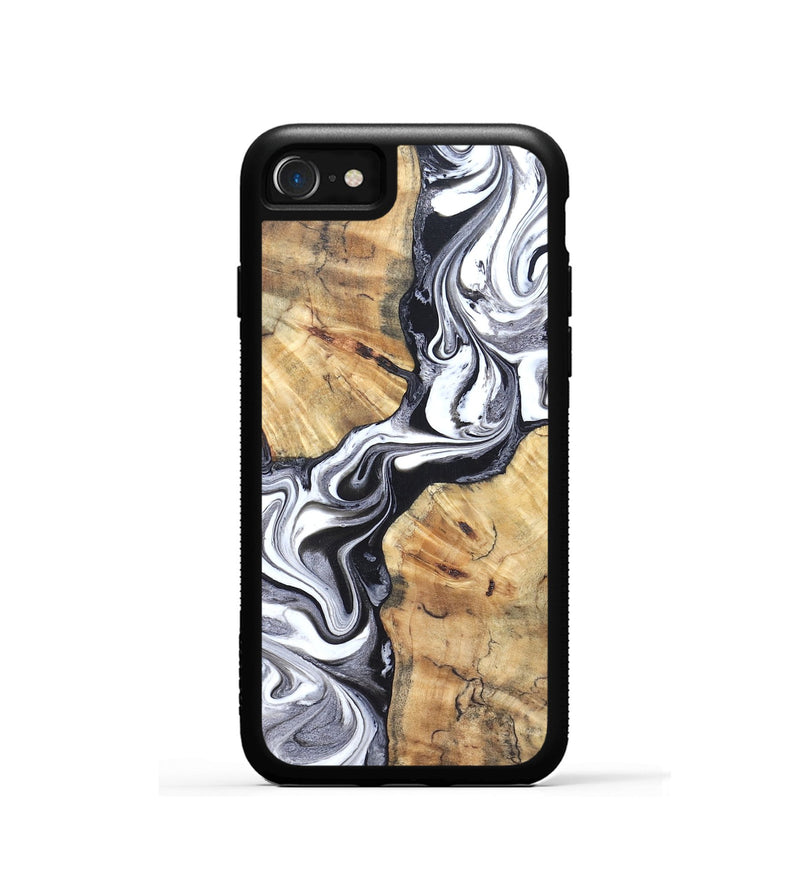 iPhone SE Wood Phone Case - Zack (Black & White, 827610)