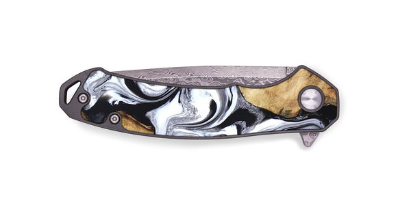 EDC Wood Pocket Knife - Brad (Black & White, 827611)