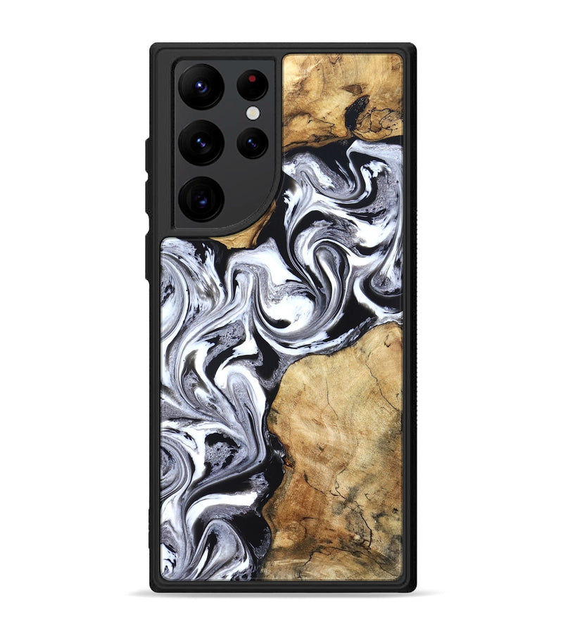 Galaxy S22 Ultra Wood Phone Case - Brad (Black & White, 827611)