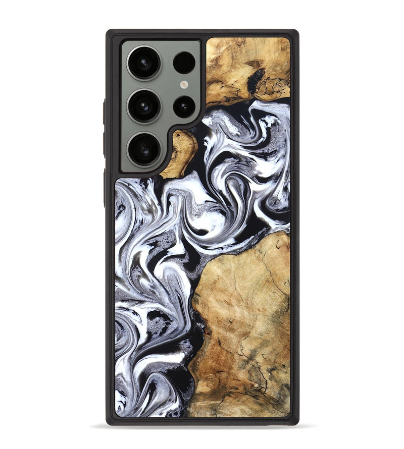 Galaxy S23 Ultra Wood Phone Case - Brad (Black & White, 827611)