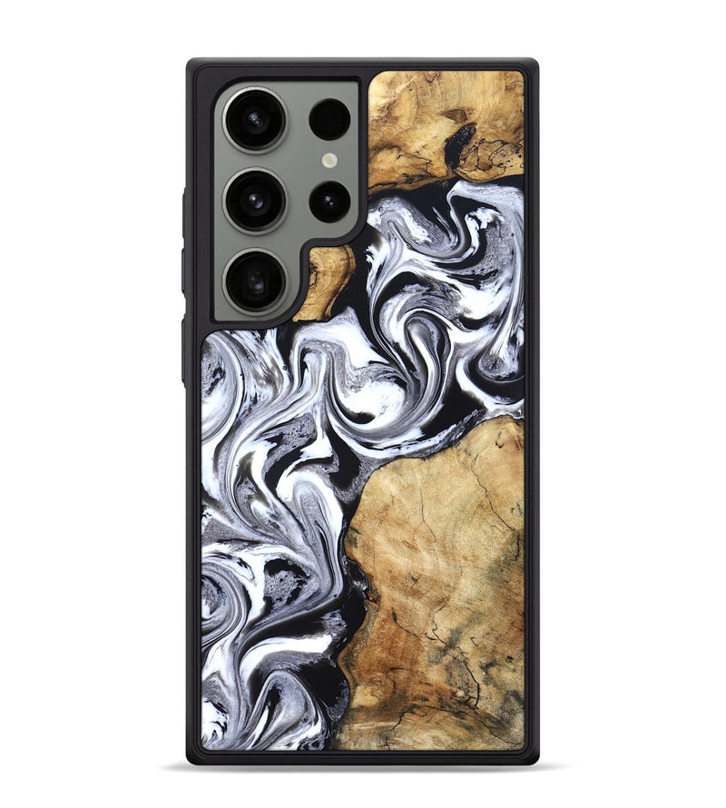 Galaxy S24 Ultra Wood Phone Case - Brad (Black & White, 827611)