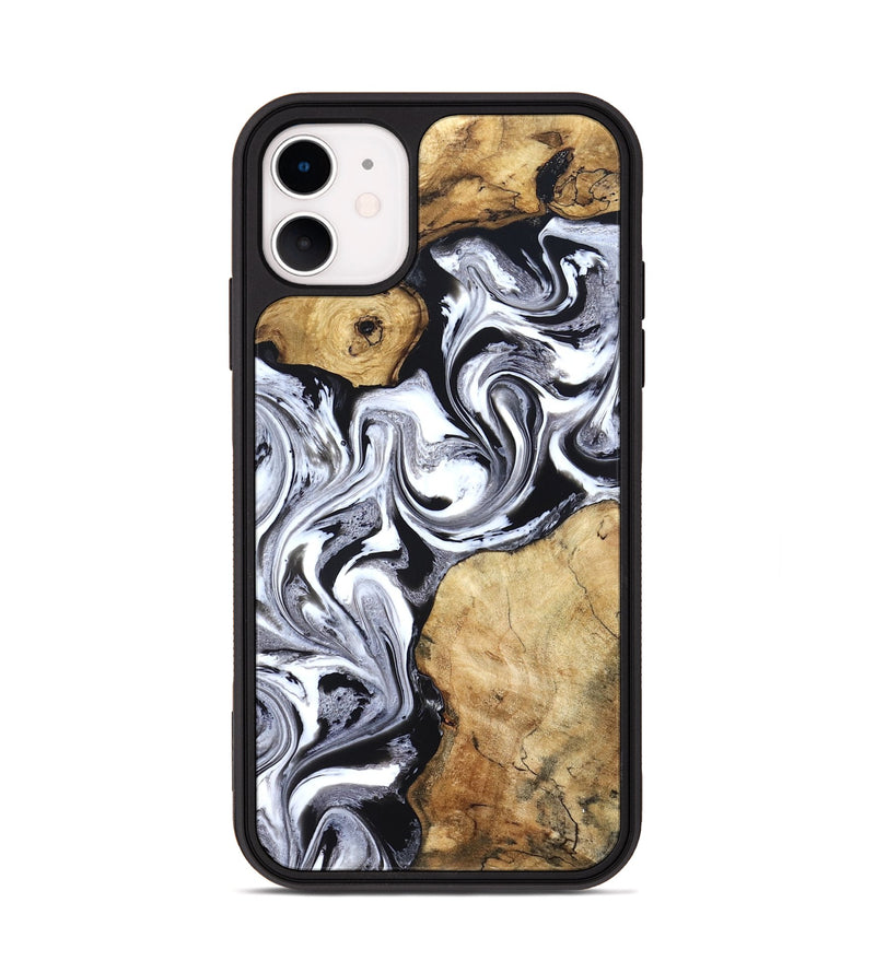 iPhone 11 Wood Phone Case - Brad (Black & White, 827611)