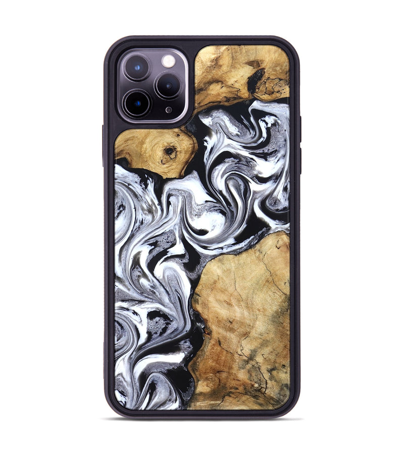 iPhone 11 Pro Max Wood Phone Case - Brad (Black & White, 827611)