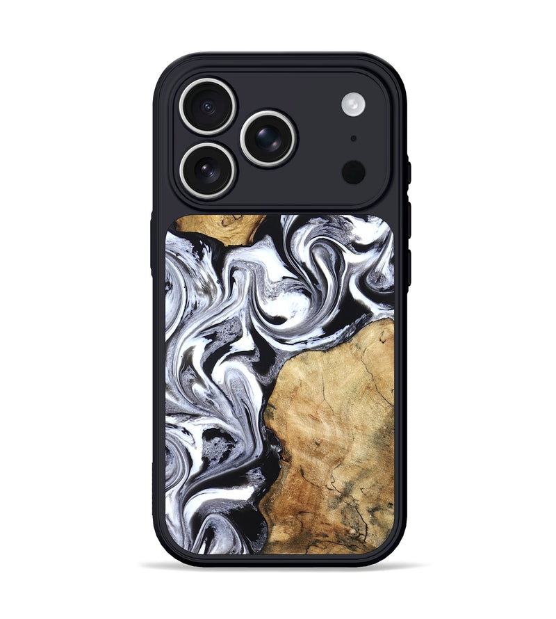iPhone 17 Pro Wood Phone Case - Brad (Black & White, 827611)